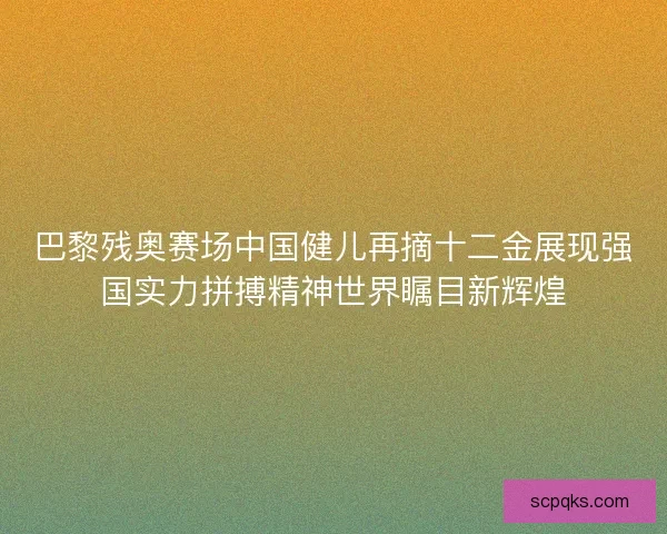 巴黎残奥赛场中国健儿再摘十二金展现强国实力拼搏精神世界瞩目新辉煌
